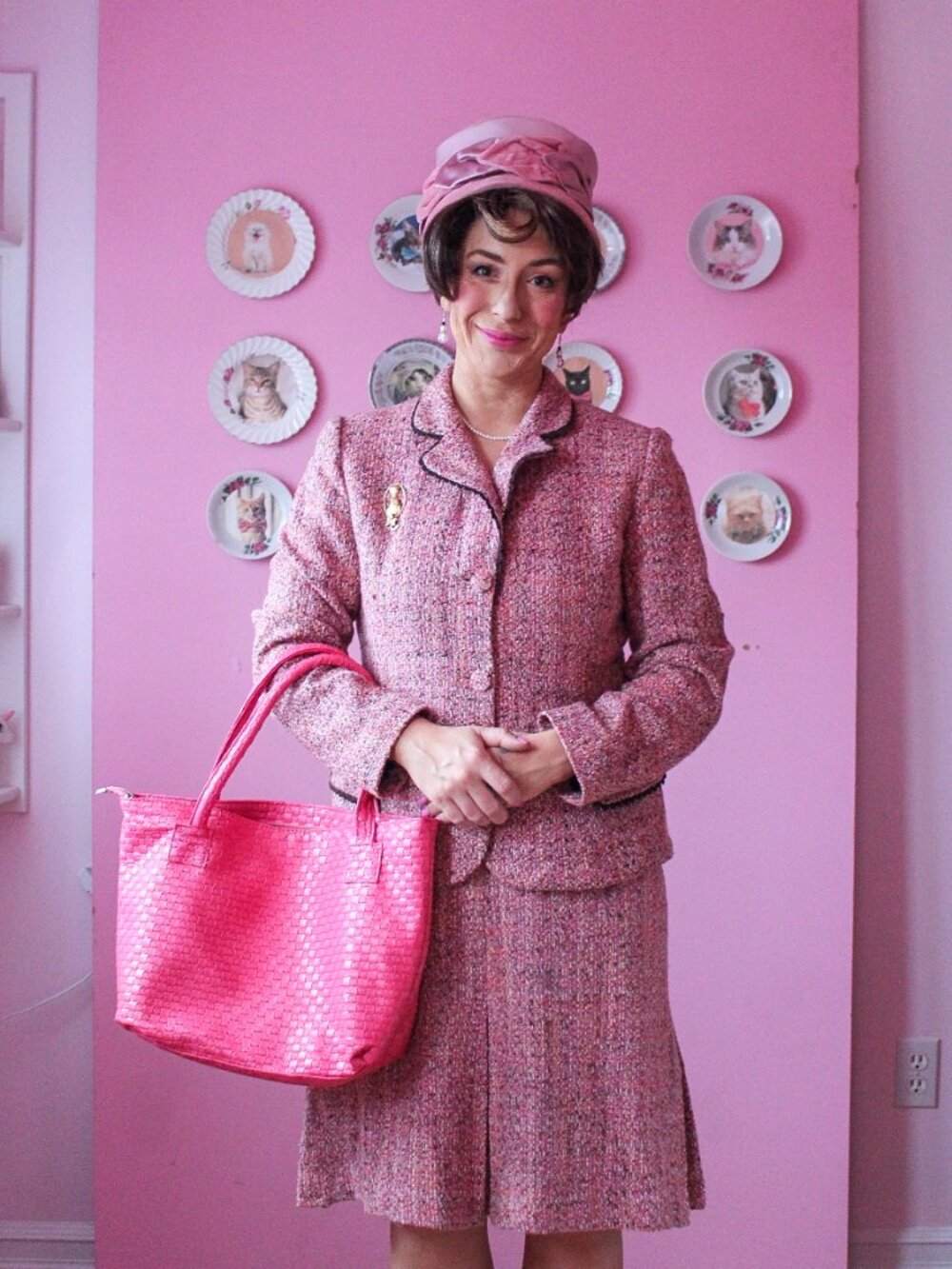 Two Piece Ladies Vintage Pink Suit (Worn as Delores Umbridge Costume)
